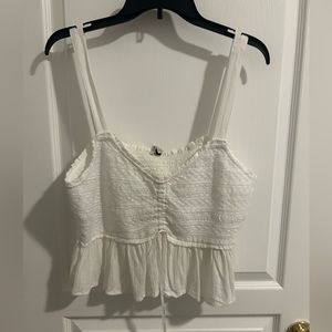 American Eagle Outfitters White Peplum Top
